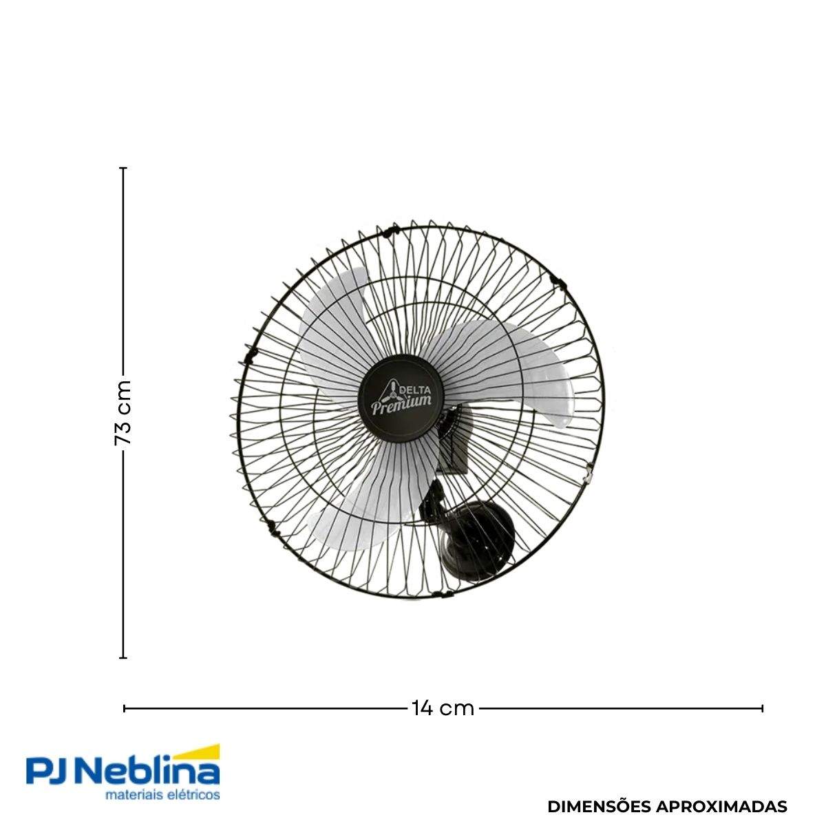 Ventilador Parede 60 cm Premium Bivolt Preto C/Grade - Venti Delta