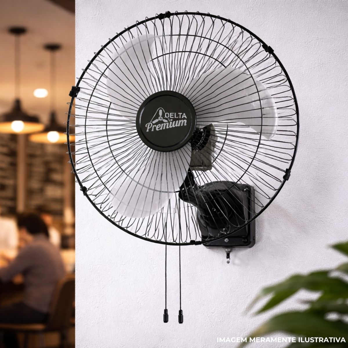 Ventilador Parede 60 cm Premium Bivolt Preto C/Grade - Venti Delta