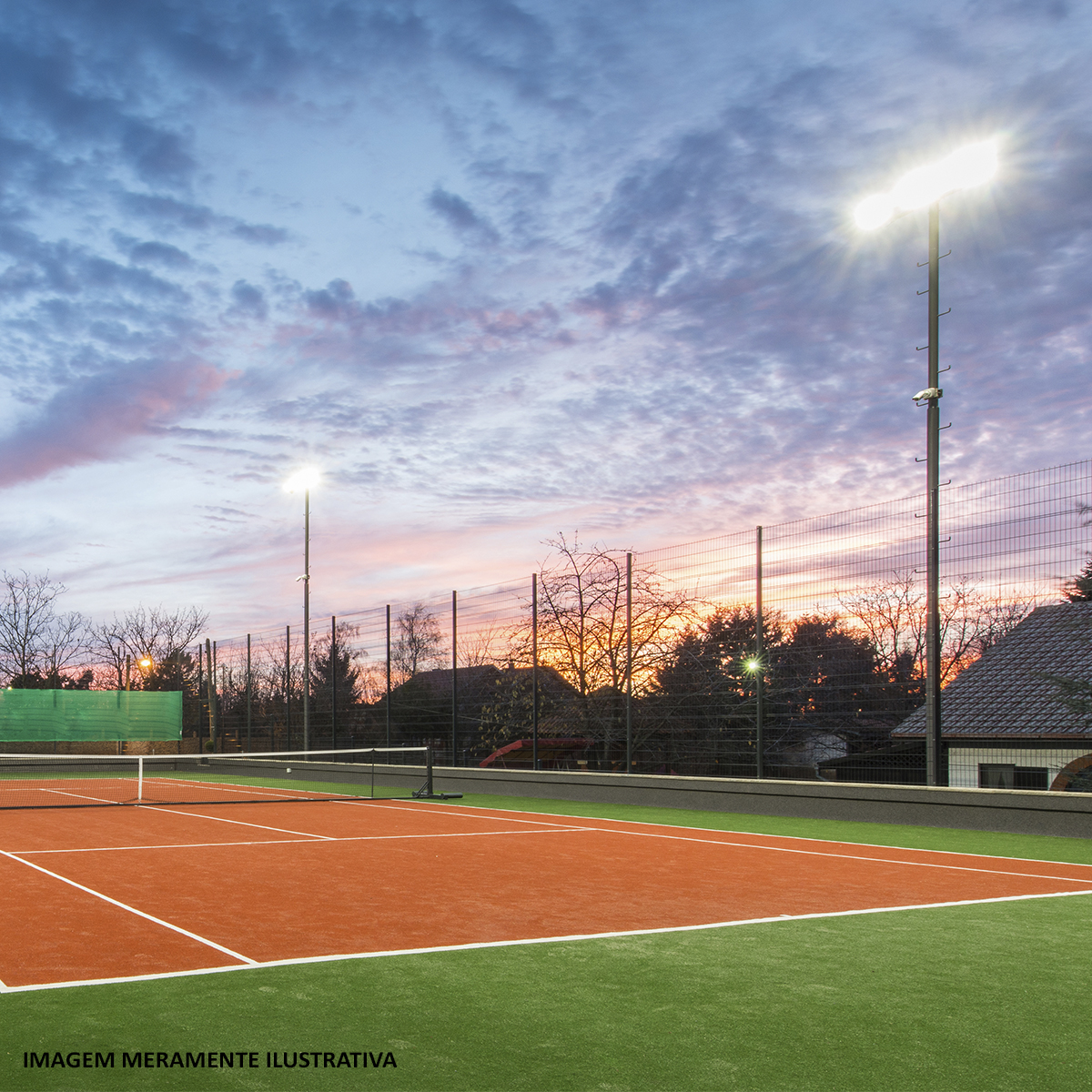 Luminária Refletor Led Retangular Preto 50W Bivolt Luz Neutra 4000K 3750Lm Difusor Vidro Temperado - Avant
