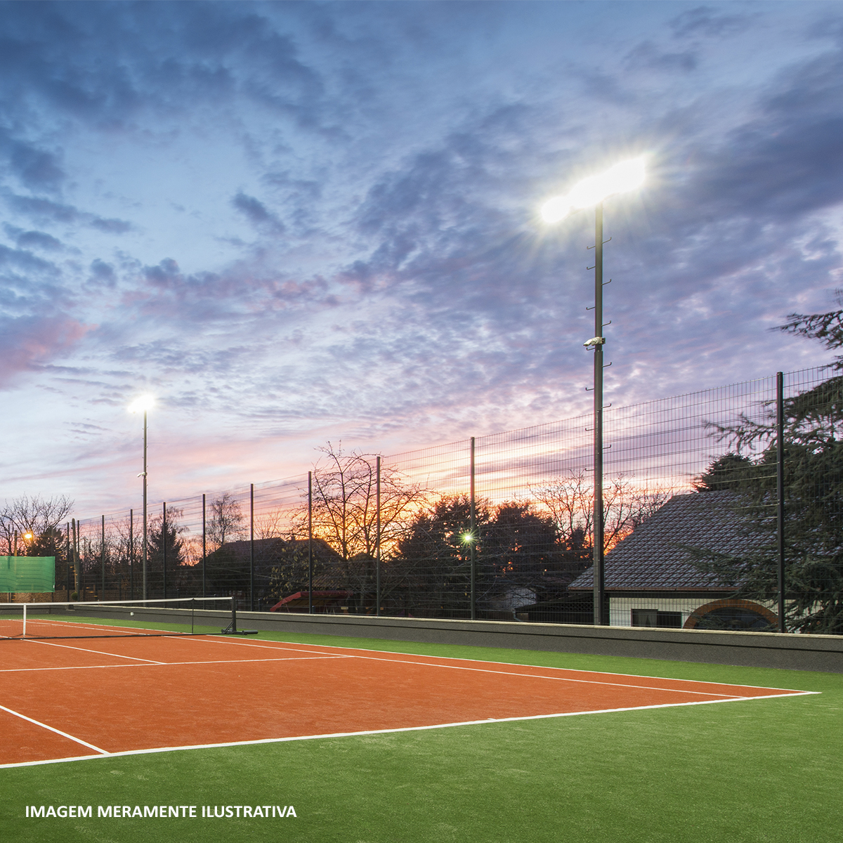 Luminária Refletor Led Retangular Preto 100W Bivolt Luz Amarela 3000K 7500Lm Difusor Vidro Temperado - Avant