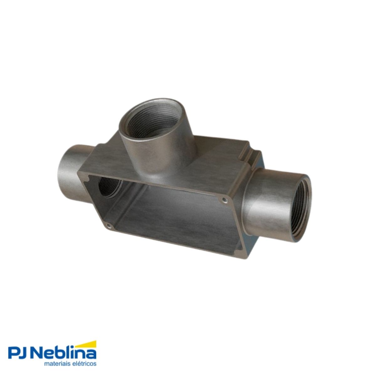 Condulete Alumínio Fixo Tipo T 1Pol C/Rosca Bsp S/Pintura S/Tampa S/Vedação Tgvp (Ip54) - Wetzel