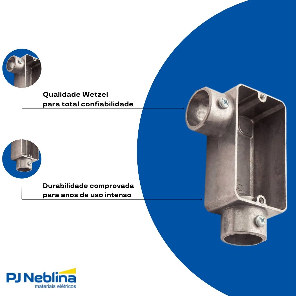 Condulete Alumínio Fixo Tipo Lr 1Pol C/Rosca Bsp S/Pintura S/Tampa S/Vedação Tgvp (Ip54) - Wetzel