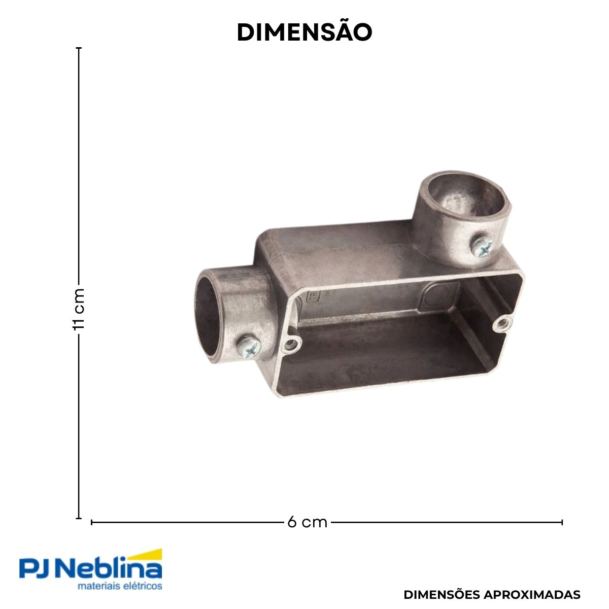 Condulete Alumínio Fixo Tipo Lr 1Pol C/Rosca Bsp S/Pintura S/Tampa S/Vedação Tgvp (Ip54) - Wetzel