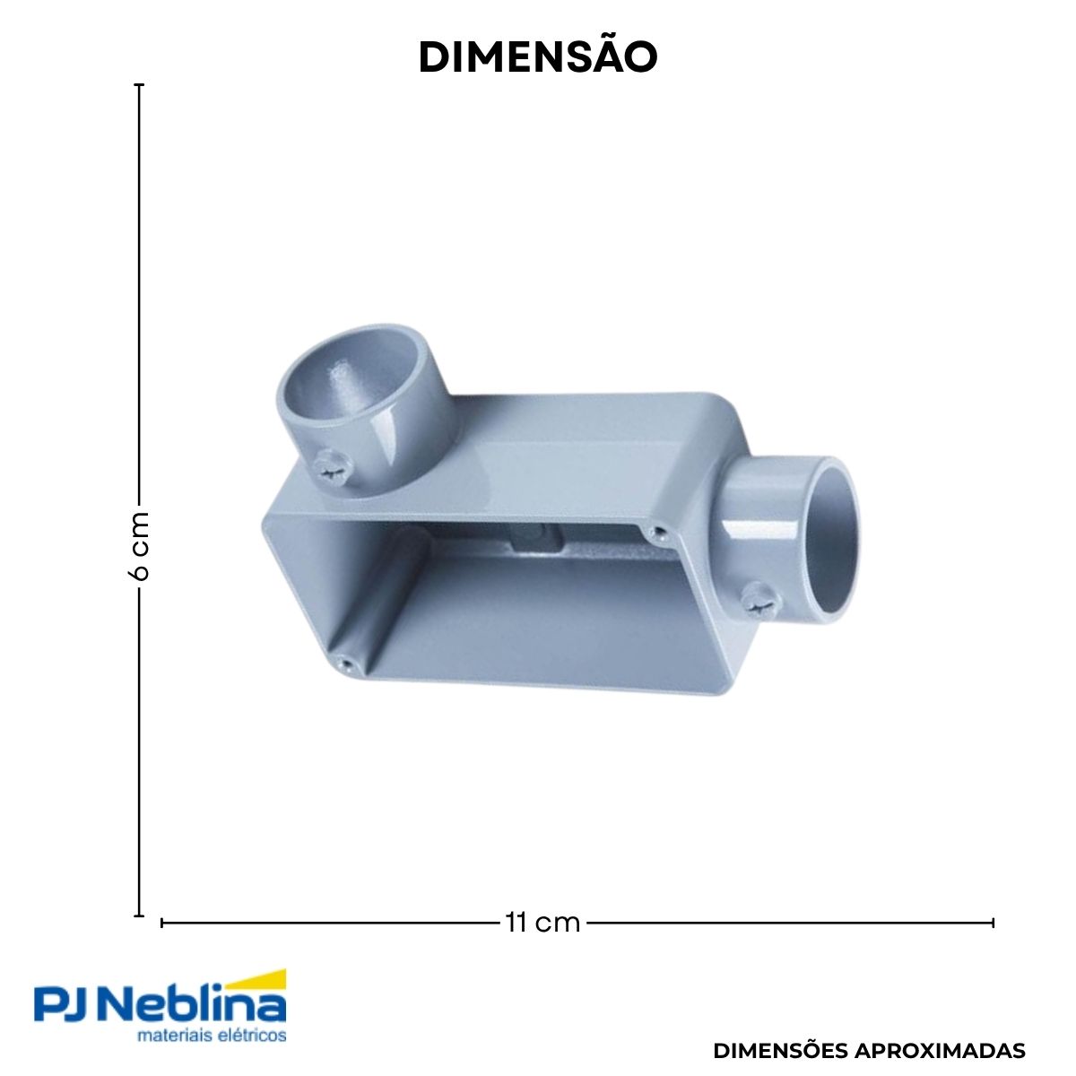 Condulete Alumínio Fixo Tipo Ll 1Pol C/Rosca Bsp S/Pintura S/Tampa S/Vedação Tgvp (Ip54) - Wetzel