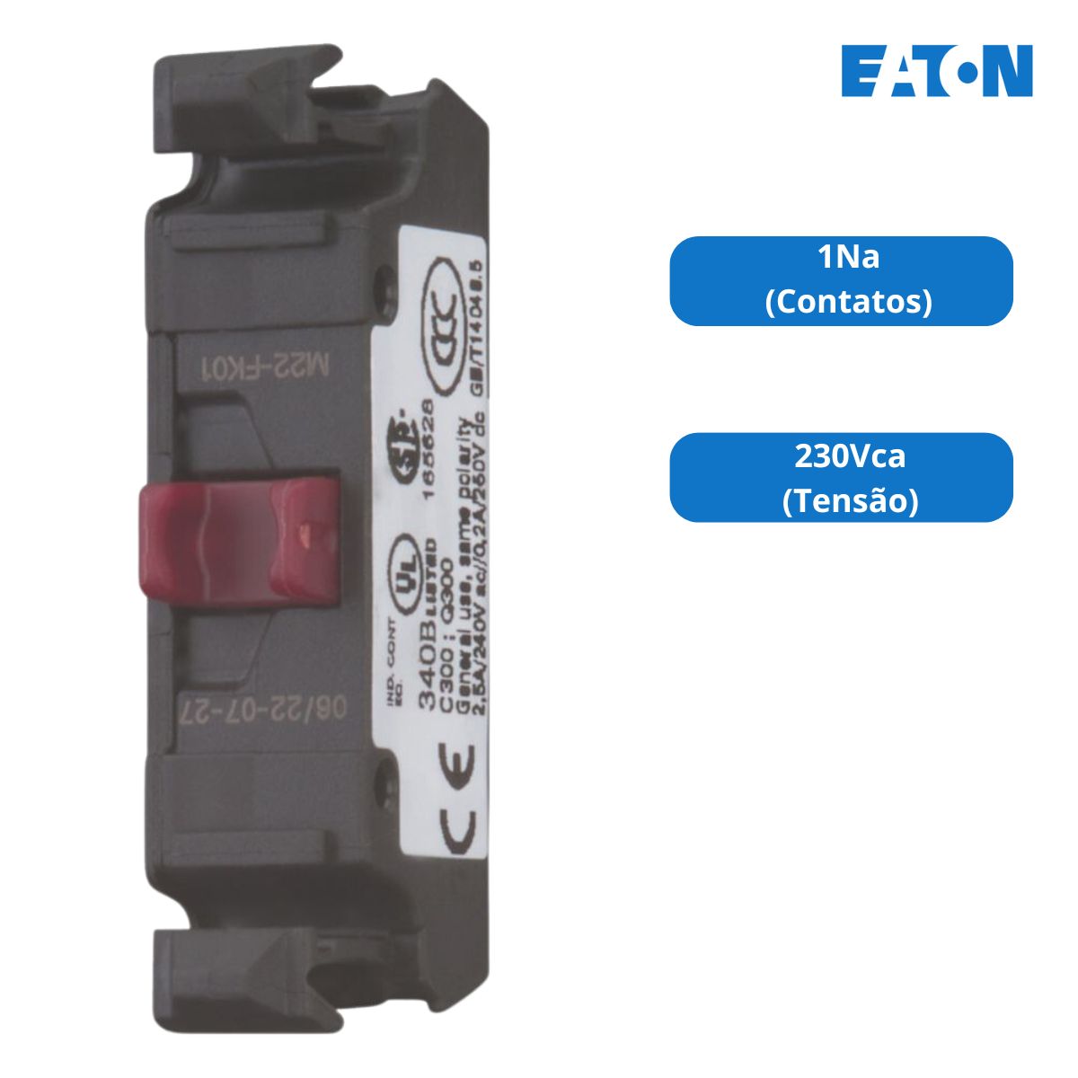 Bloco Comutação Elétrico Compacto 1Na 230Vca 180791 - Eaton