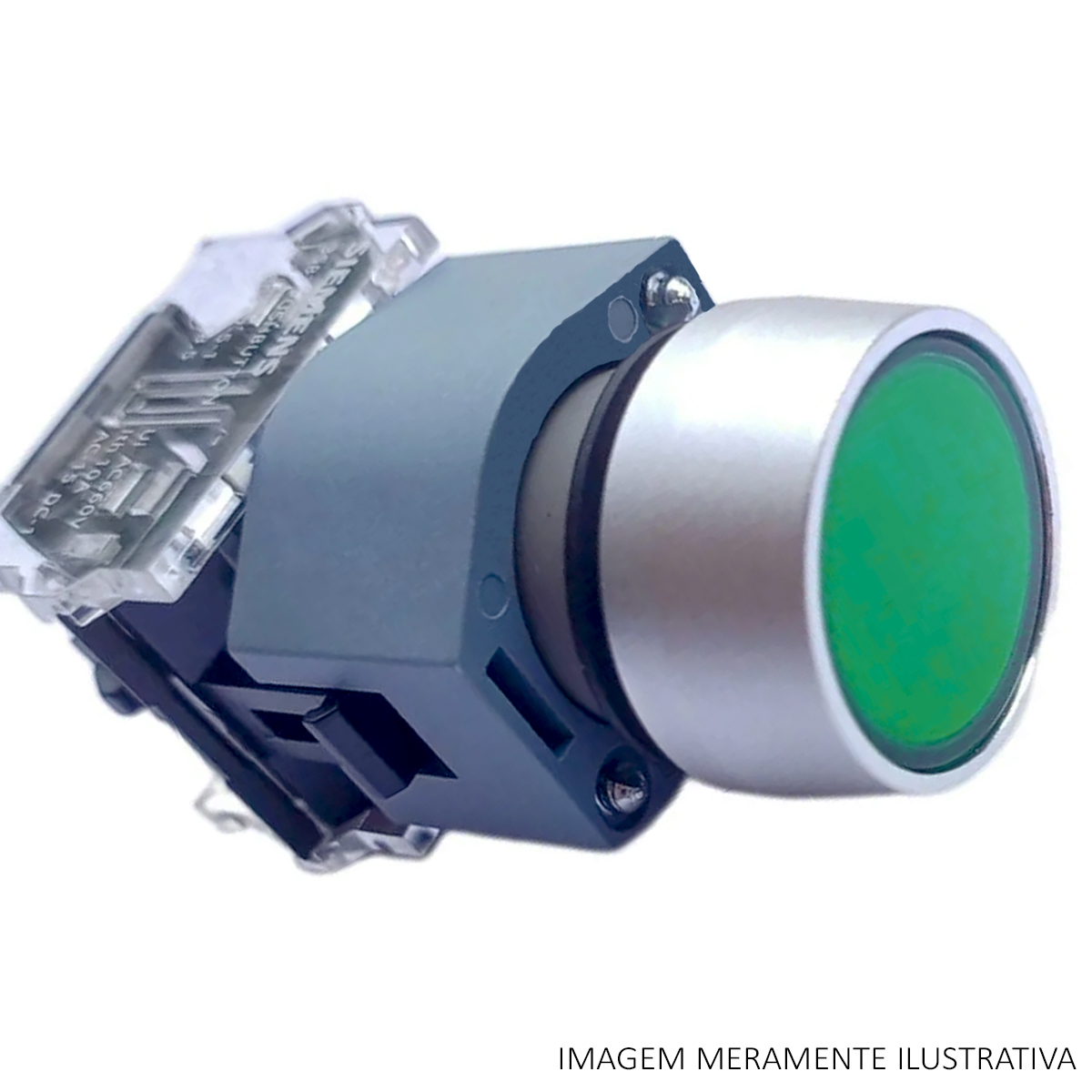 Botão Comando Pulsador Faceado Redondo 22Mm Plástico Verde 1Na 3SB71300AB401BA0 - Siemens