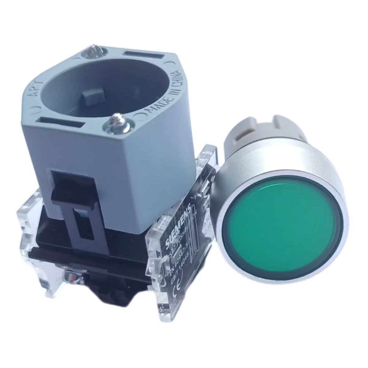 Botão Comando Pulsador Faceado Redondo 22Mm Plástico Verde 1Na 3SB71300AB401BA0 - Siemens