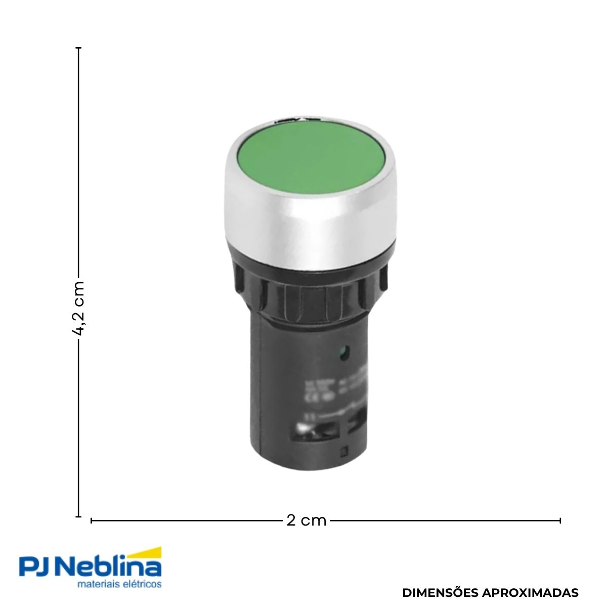 Botão Comando Pulsador Faceado Redondo 22 mm Plástico Vd 1Na+1Nf - Siemens