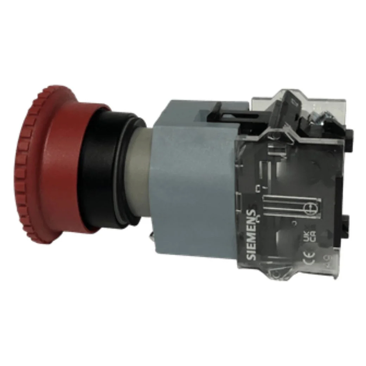 Botão Emergência Cogumelo 40Mm Girar e Destravar 22Mm Plástico Vermelho 1Nf 3SB71301HB201CA0 - Siemens