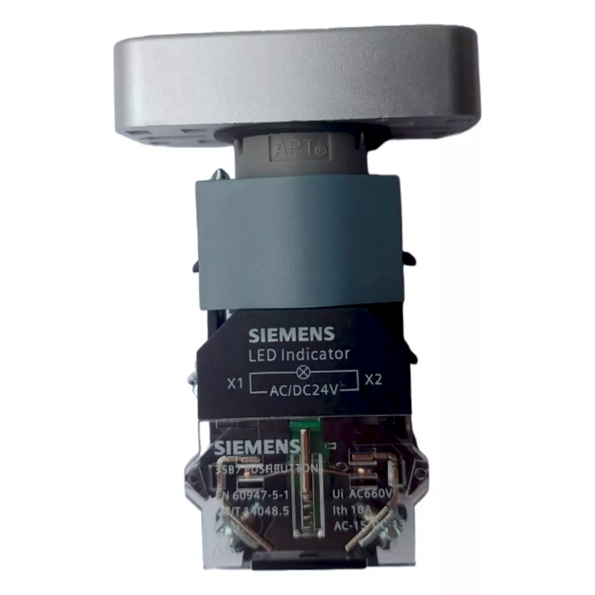 Botão Comando Pulsador Faceado Iluminado Retangular 22Mm Plástico Verde/Vermelho 1Na+1Nf Led 24Vca/Cc (I/O) 3SB71333CA241MK0 - Siemens