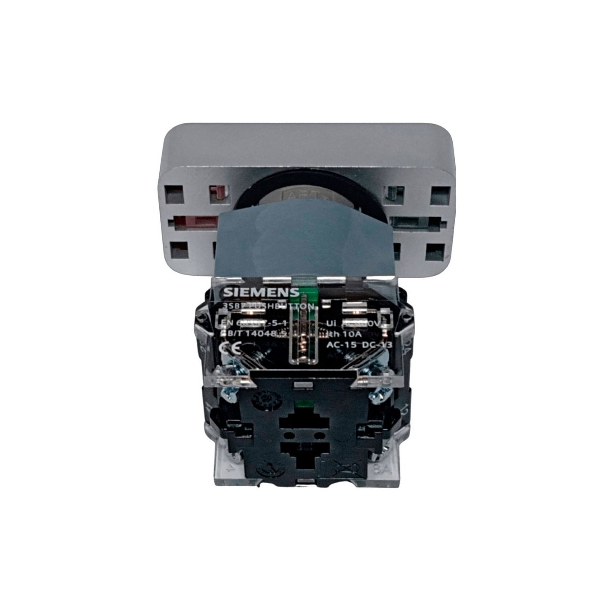 Botão Comando Pulsador Faceado Iluminado 22Mm 1Na+1Nf Led 220V 3SB71363CA241MK0 Siemens