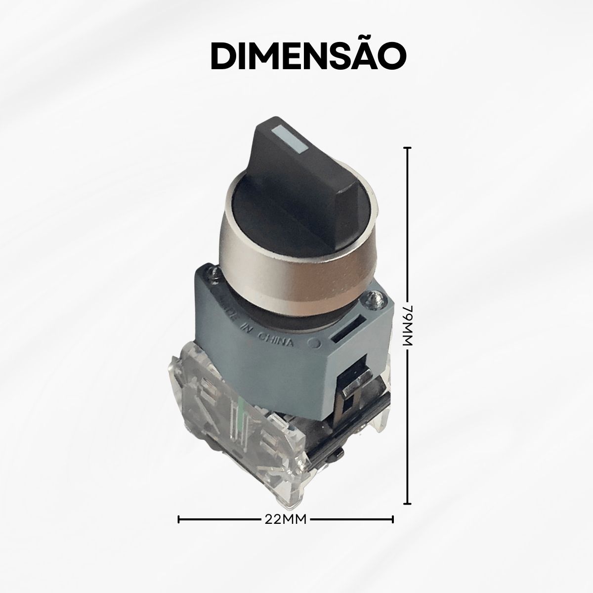 Botão Comutador Knob Curto 3 Posições Fixas 60G 22Mm Metálico Preto 2Na 3SB71302AL101NA0 Siemens