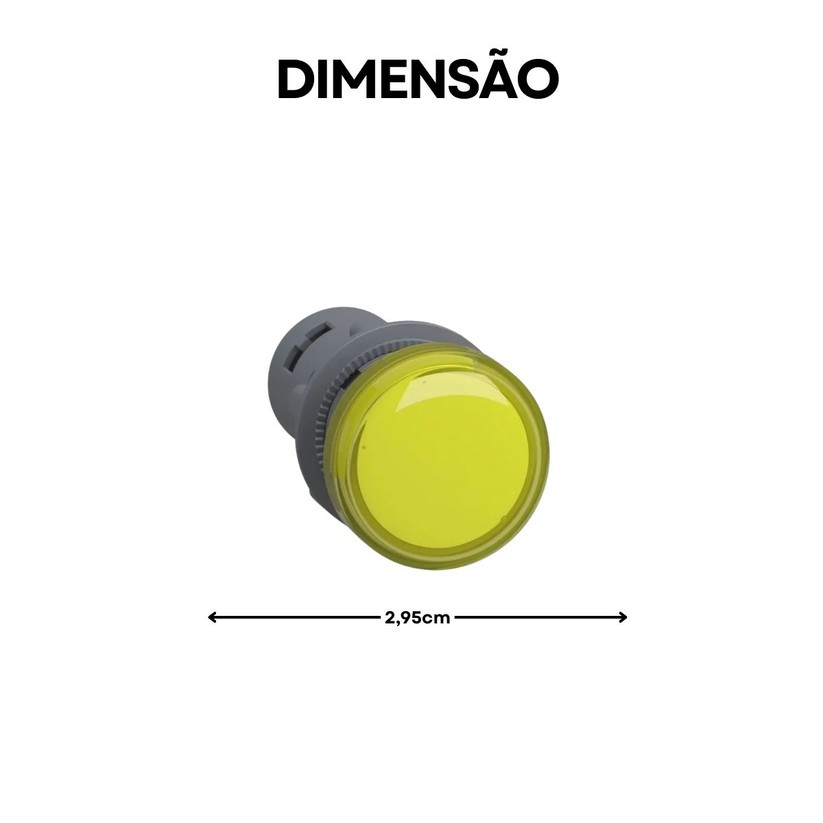 Botão Sinaleiro Monobloco Redondo 22Mm 220V Plástico Led Amarelo - Siemens