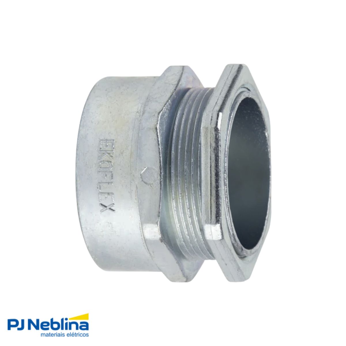 Conector Eletroduto Macho Zamak Zincado 1Pol Bsp Reto Fixo - Ekoflex