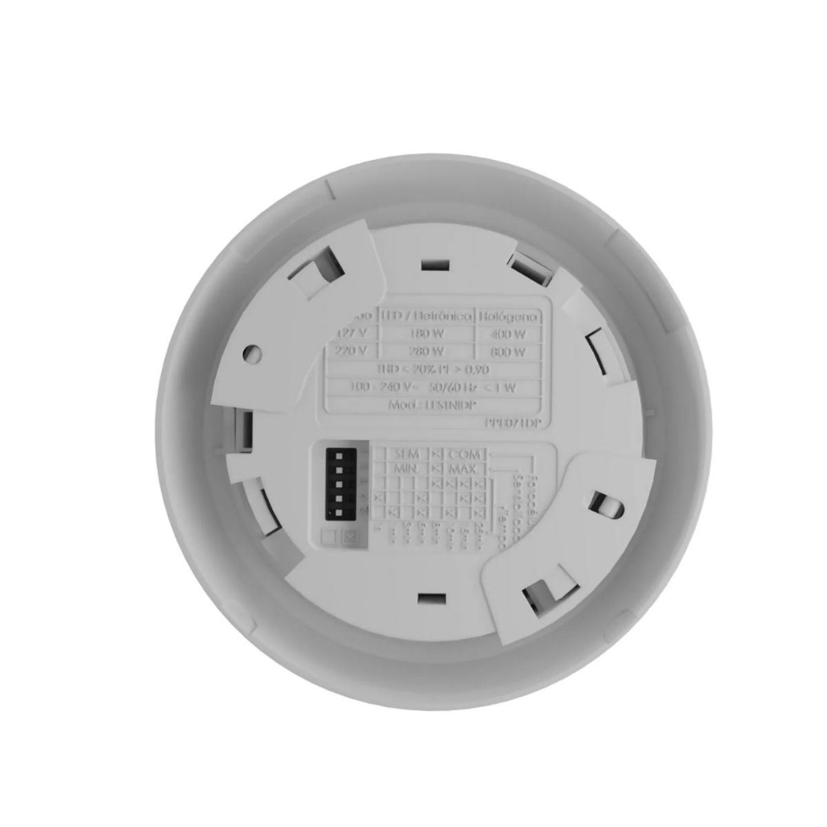 Sensor Presença C/Fotocélula Sobrepor/Embutir Teto Bivolt Alcance 12M Preto - Qualitronix