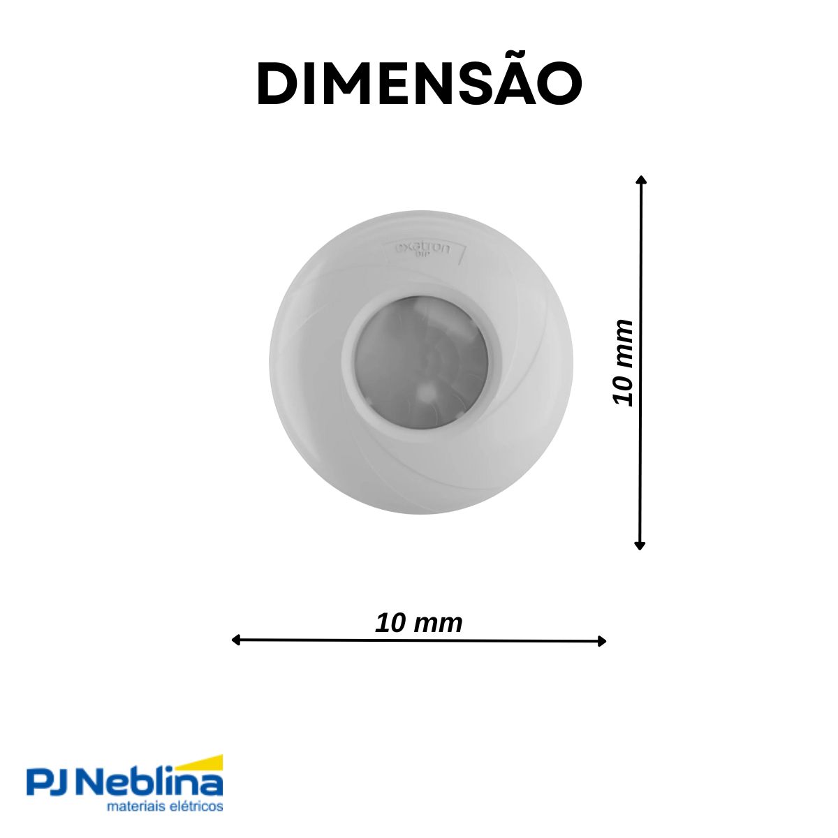 Sensor Presença C/Fotocélula Sobrepor/Embutir Teto Bivolt Alcance 12M Preto - Qualitronix