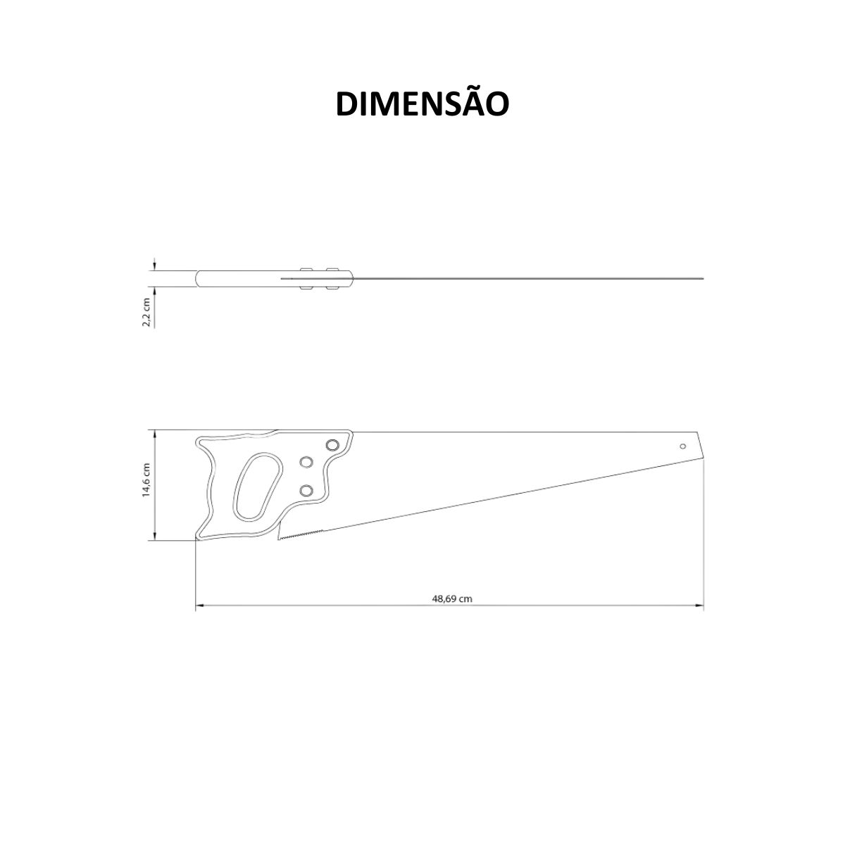 Serrote Profissional 16 Polegadas 7 Dentes Aço Carbono Cabo de Madeira 43240/016 Tramontina