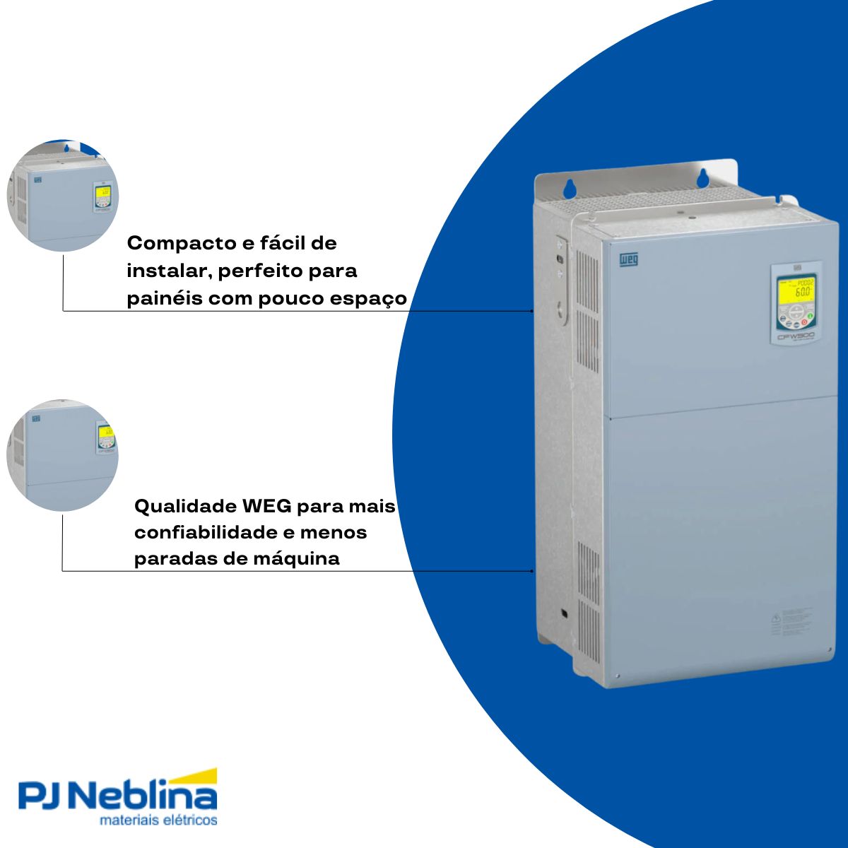 Inversor Frequência Trifásico 200-240V 50/60Hz 145A 37Kw - Weg