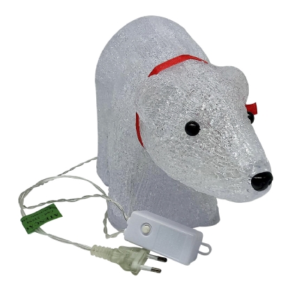 Luminaria De Mesa Led Urso Natalina Pisca Pisca Com 40 Leds Branco Bivolt 8 Funções - Chibrali