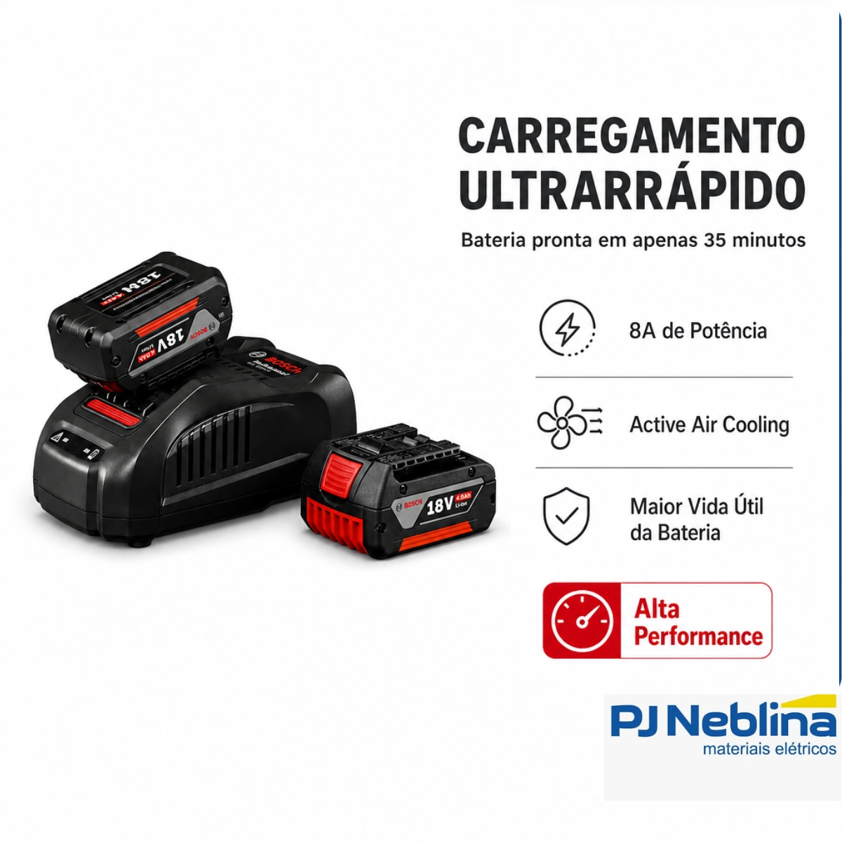 Kit Carregador Gal 1880 Cv 220V 2X Gba 18V 4,0Ah - Bosch