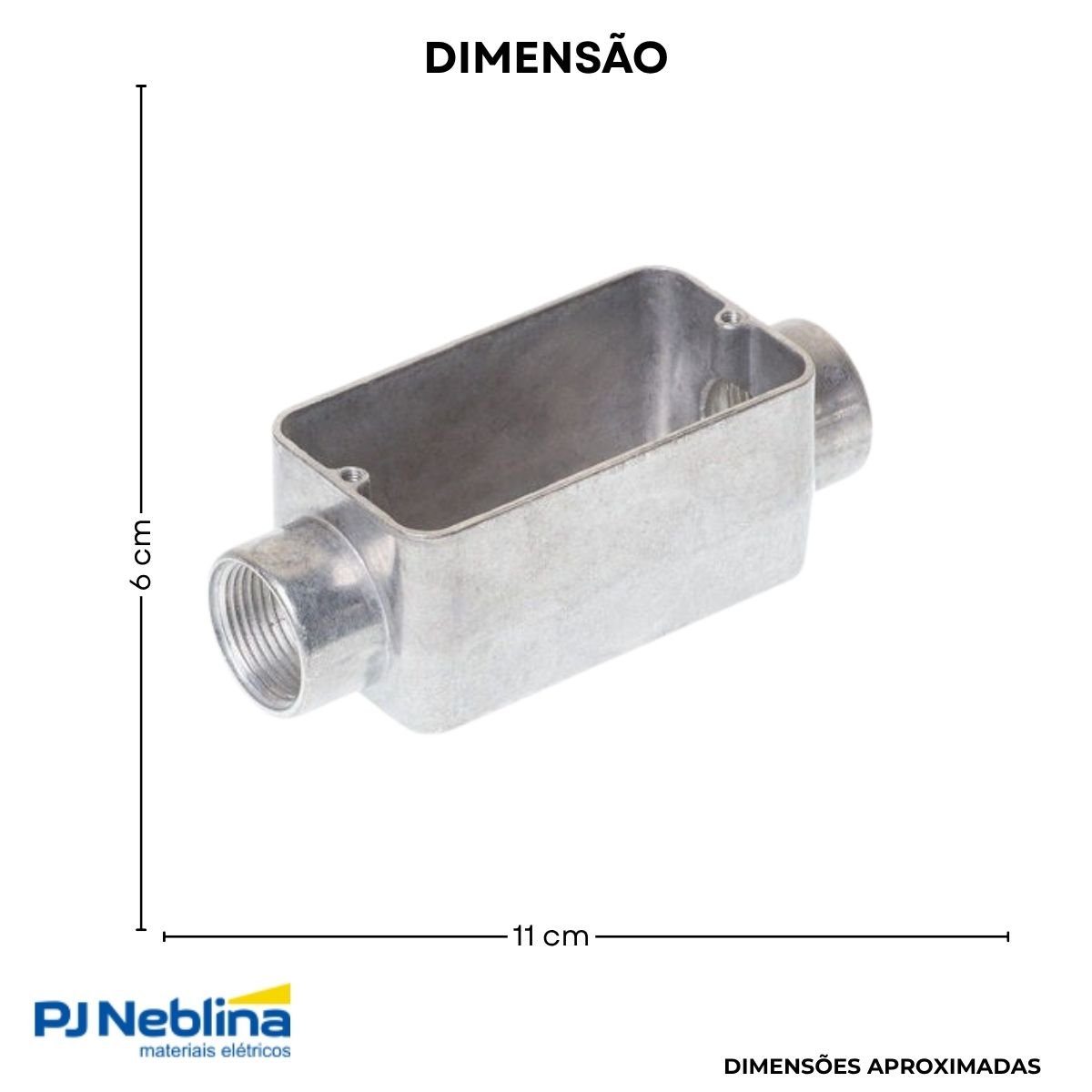 Condulete Alumínio Fixo Tipo C 1/2 C/Rosca Bsp S/Pintura S/Tampa S/Vedação - Wetzel