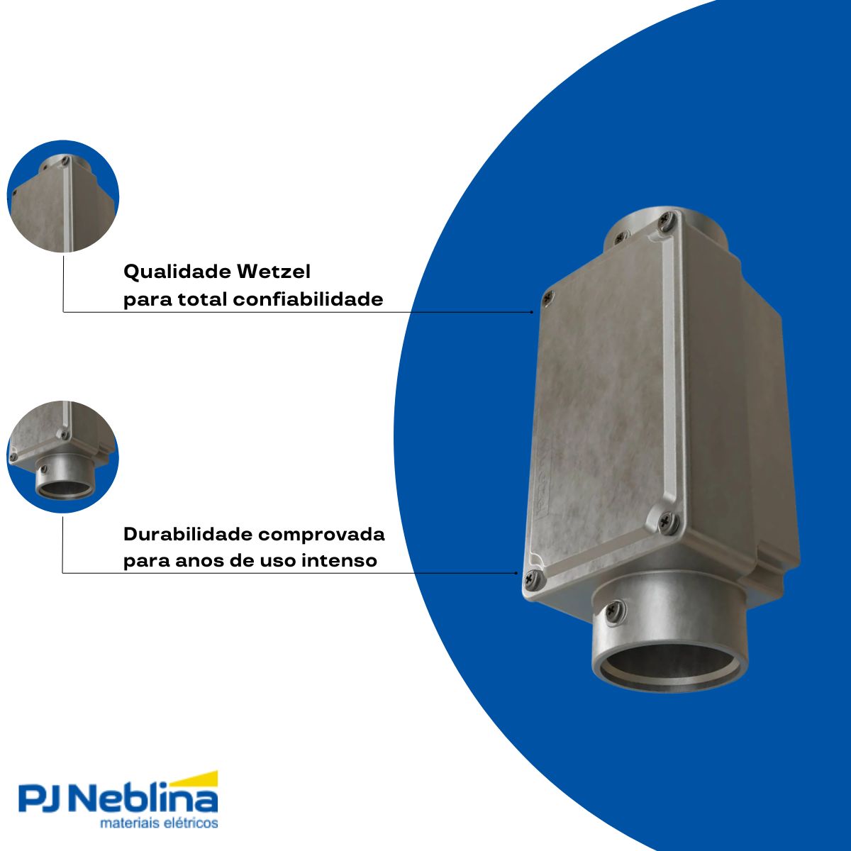 Condulete Alumínio Fixo Tipo C 1.1/2 S/Rosca S/Pintura C/Tampa S/Vedação - Wetzel