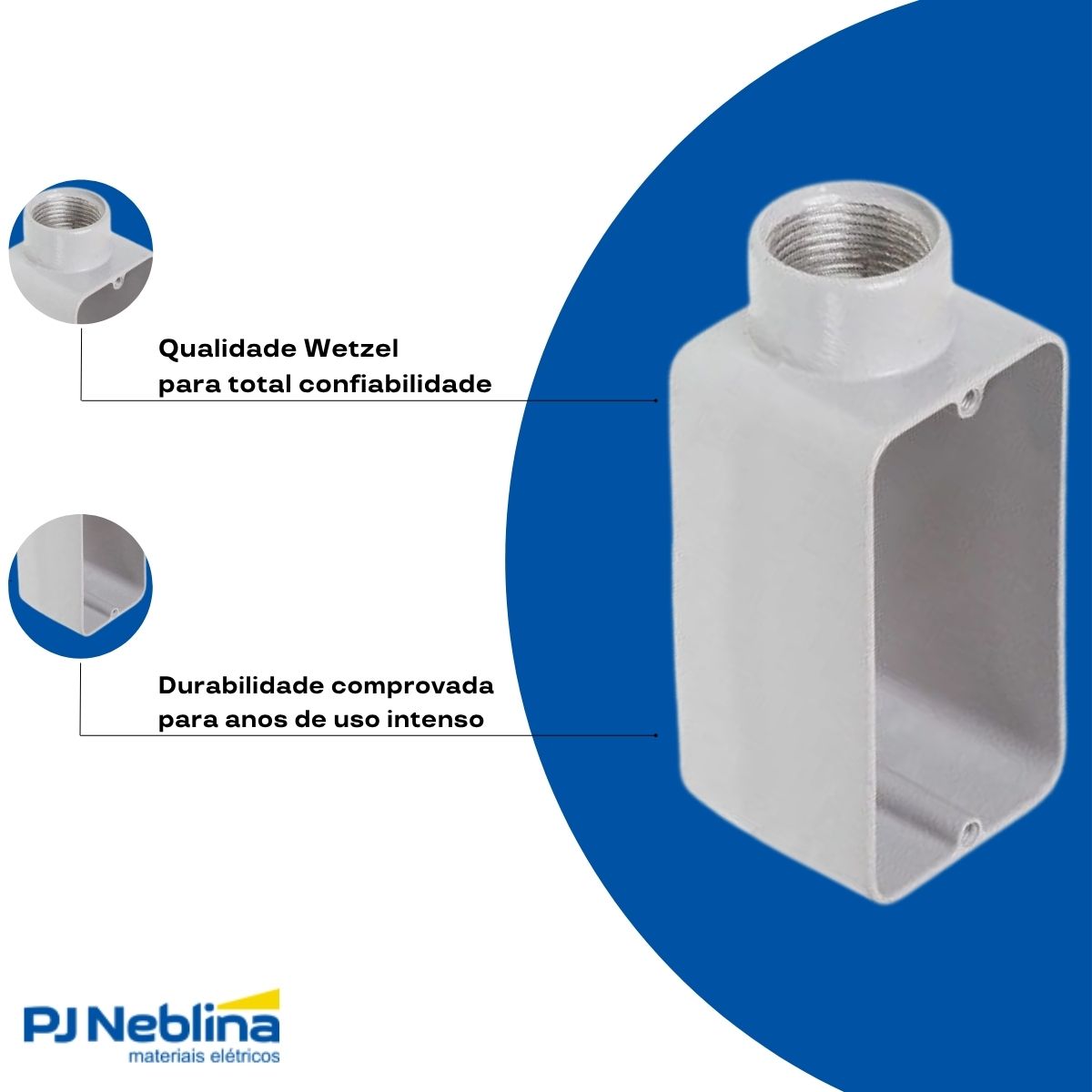 Condulete Alumínio Fixo Tipo E 3/4 C/Rosca Bsp S/Pintura S/Tampa S/Vedação - Wetzel