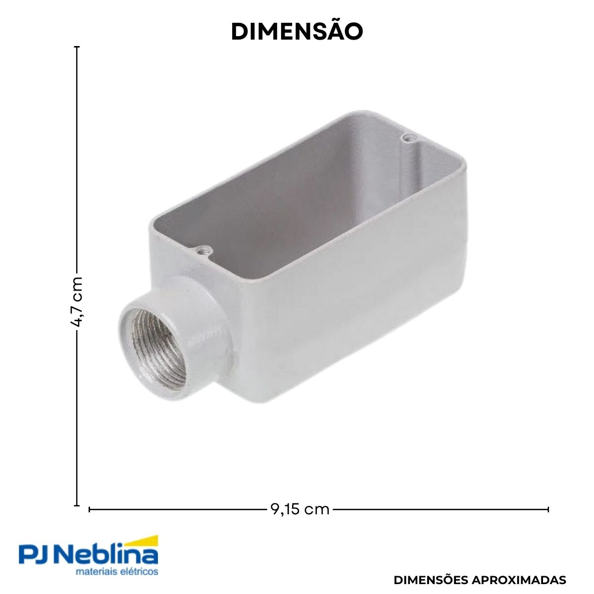 Condulete Alumínio Fixo Tipo E 3/4 C/Rosca Bsp S/Pintura S/Tampa S/Vedação - Wetzel