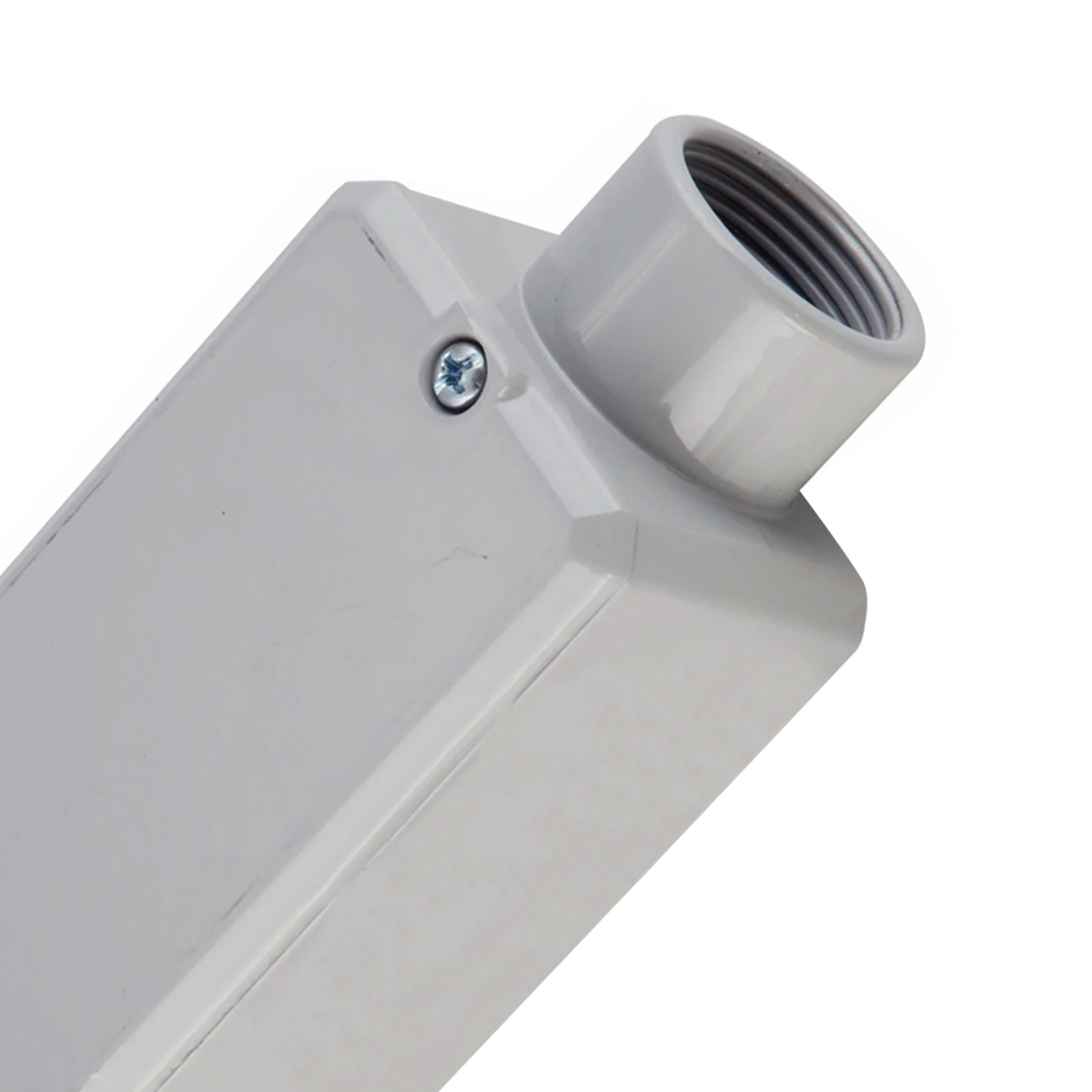 Condulete Pvc Fixo Tipo E 1.1/2 Com Rosca Bsp Sem Pintura Com Tampa Com Vedação Tgvp Ip54 - Wetzel