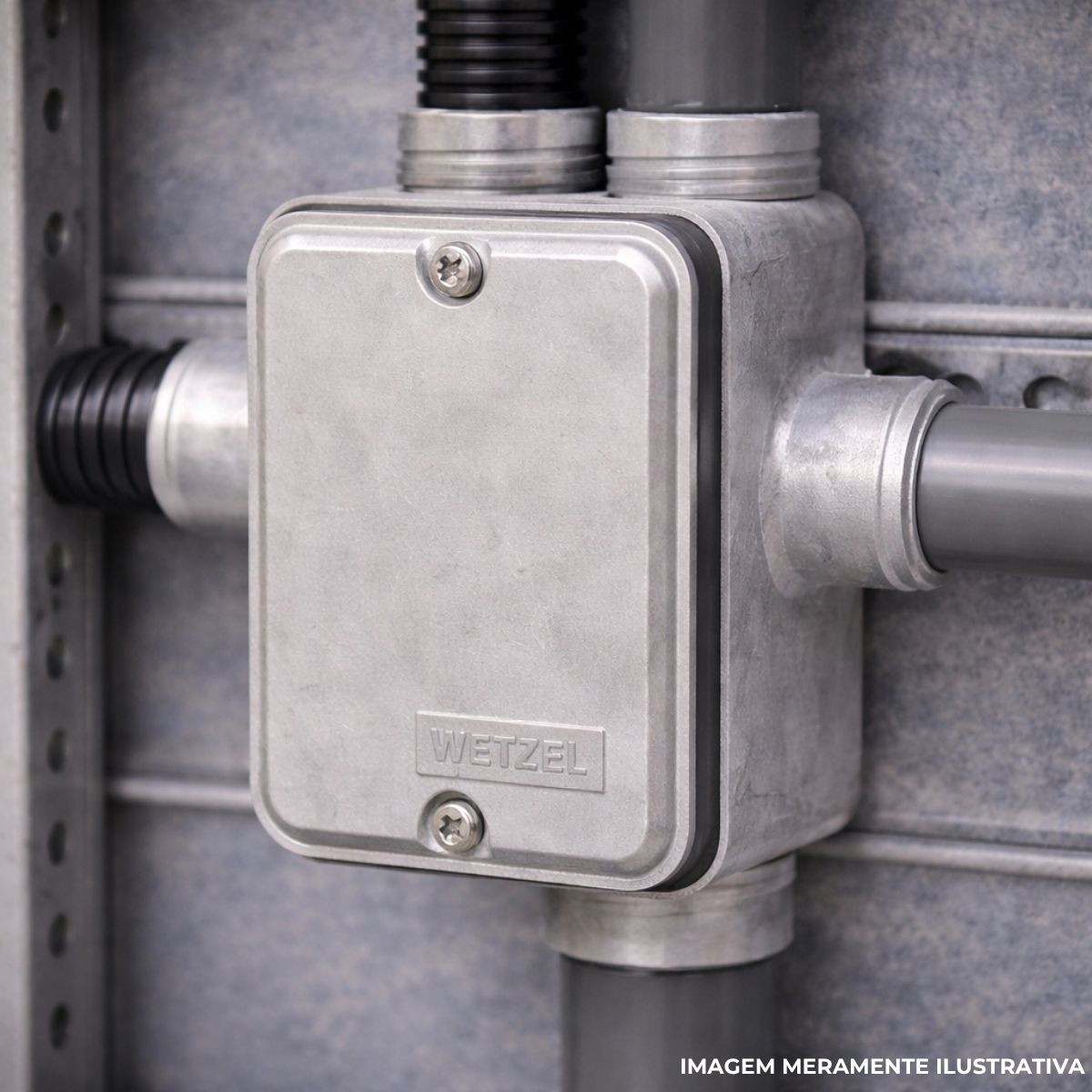 Condulete Alumínio Fixo Tipo C 1.1/2 C/Rosca Bsp S/Pintura C/Tampa C/Vedação Tgvp (Ip54) - Wetzel