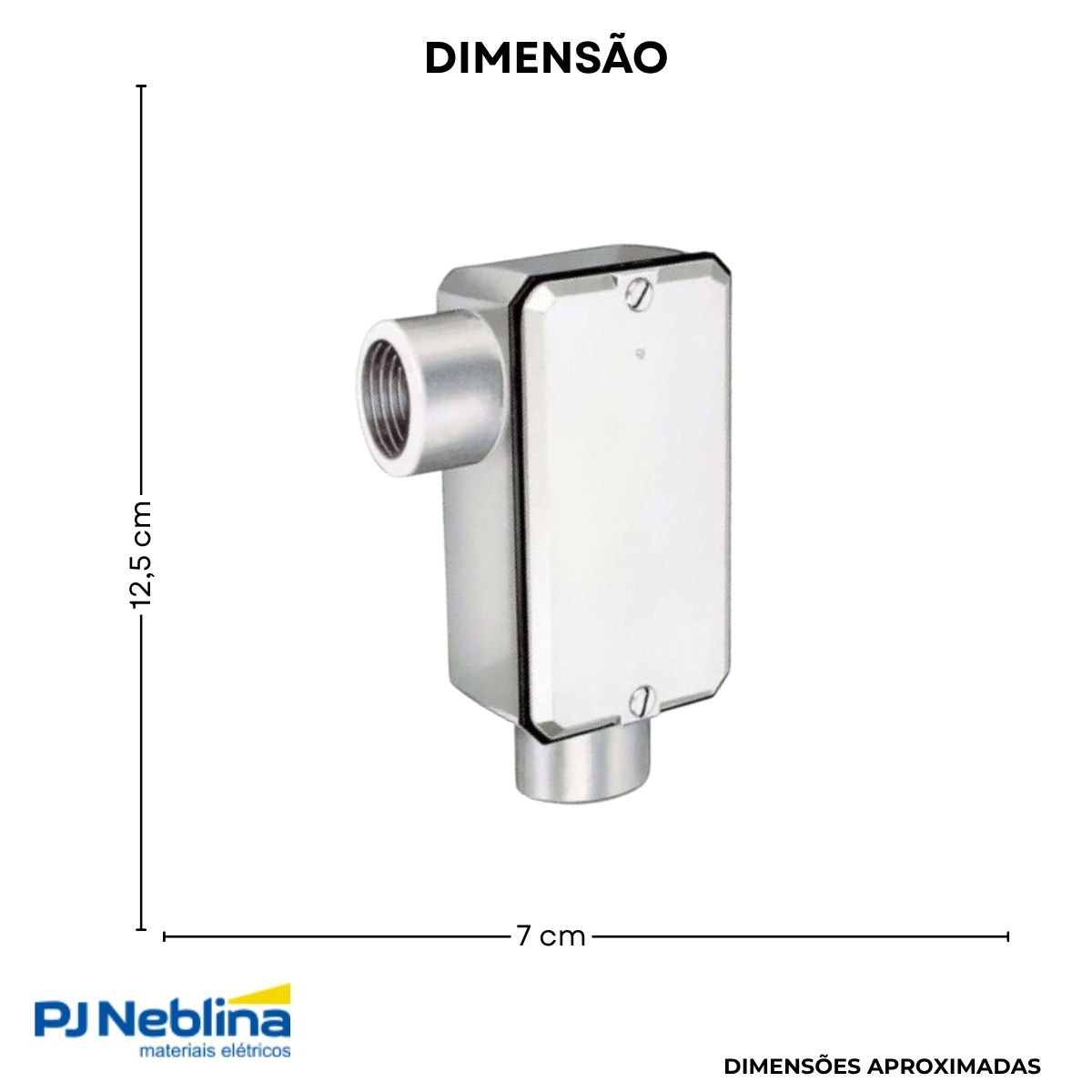 Condulete Alumínio Fixo Tipo Ll 1.1/4 C/Rosca Bsp S/Pintura C/Tampa C/Vedação Tgvp (Ip54) - Wetzel