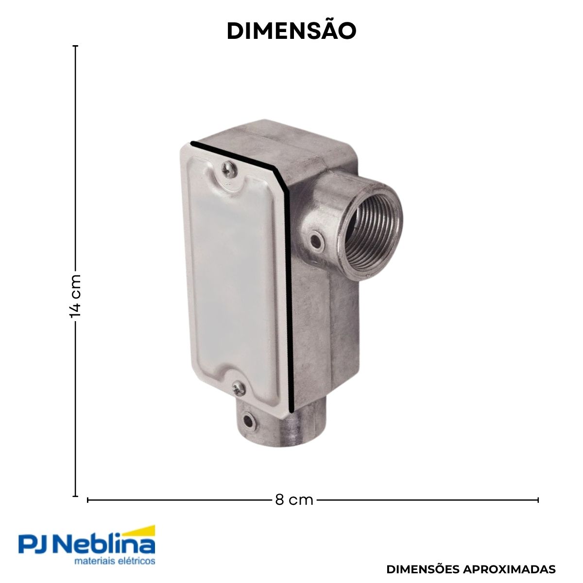 Condulete Alumínio Fixo Tipo Ll 1.1/2 C/Rosca Bsp S/Pintura C/Tampa C/Vedação Tgvp (Ip54) - Wetzel