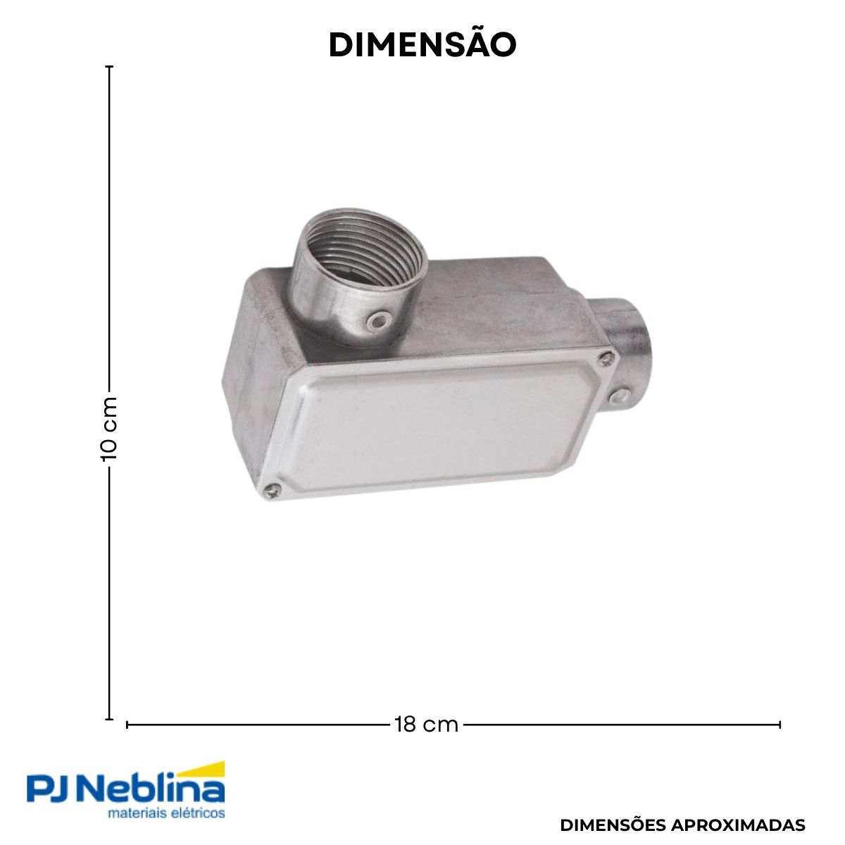Condulete Alumínio Fixo Tipo Ll 2Pol C/Rosca Bsp S/Pintura C/Tampa C/Vedação Tgvp (Ip54) - Wetzel