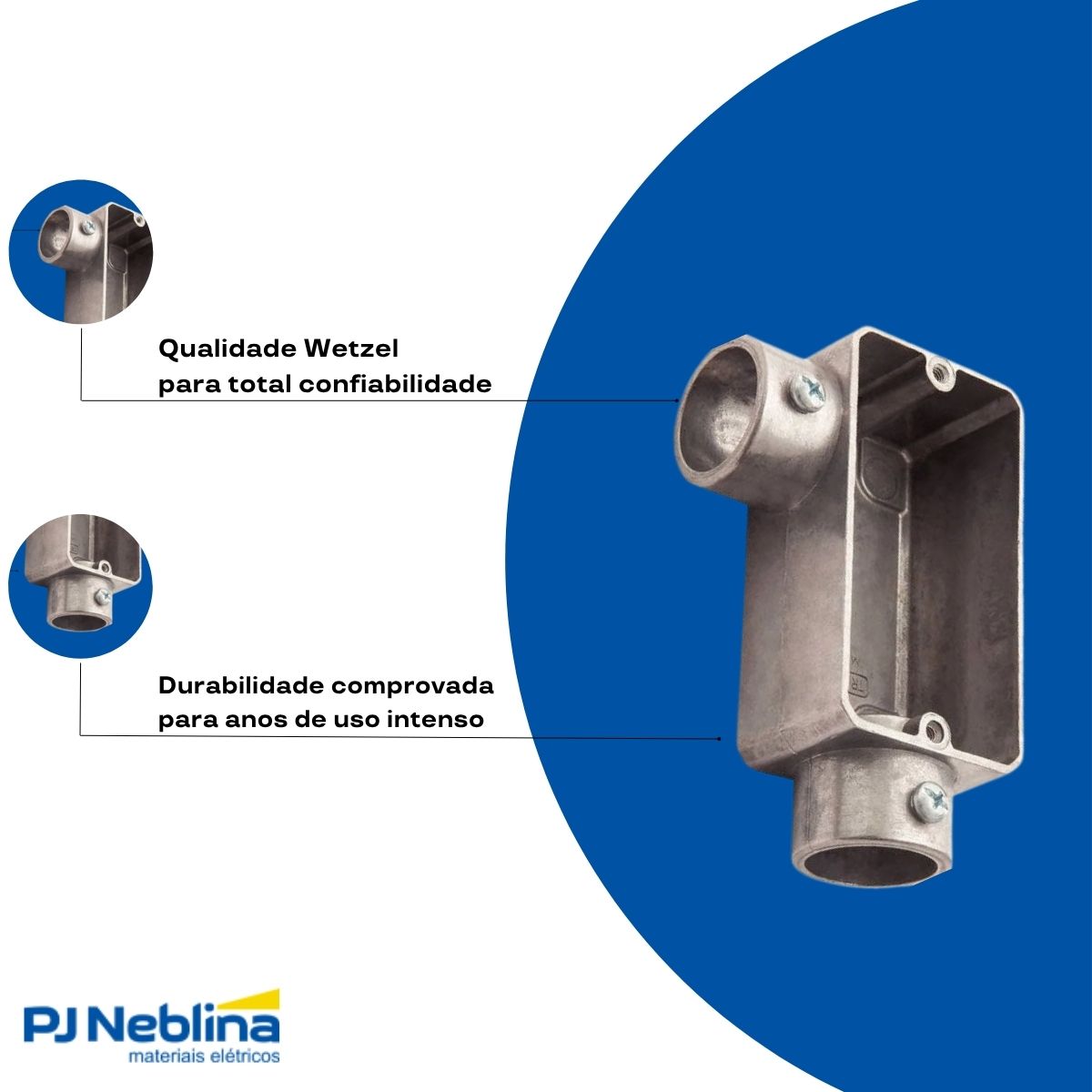 Condulete Alumínio Fixo Tipo Lr 3/4 C/Rosca Bsp S/Pintura S/Tampa S/Vedação - Wetzel