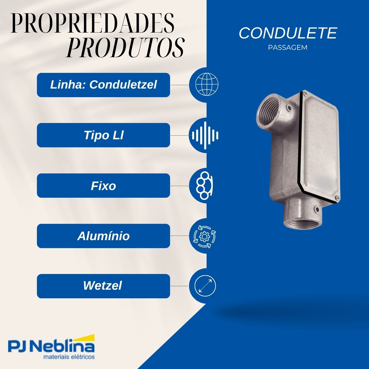 Condulete Alumínio Fixo Tipo Lr 1.1/4 C/Rosca Bsp S/Pintura C/Tampa C/Vedação Tgvp (Ip54) - Wetzel