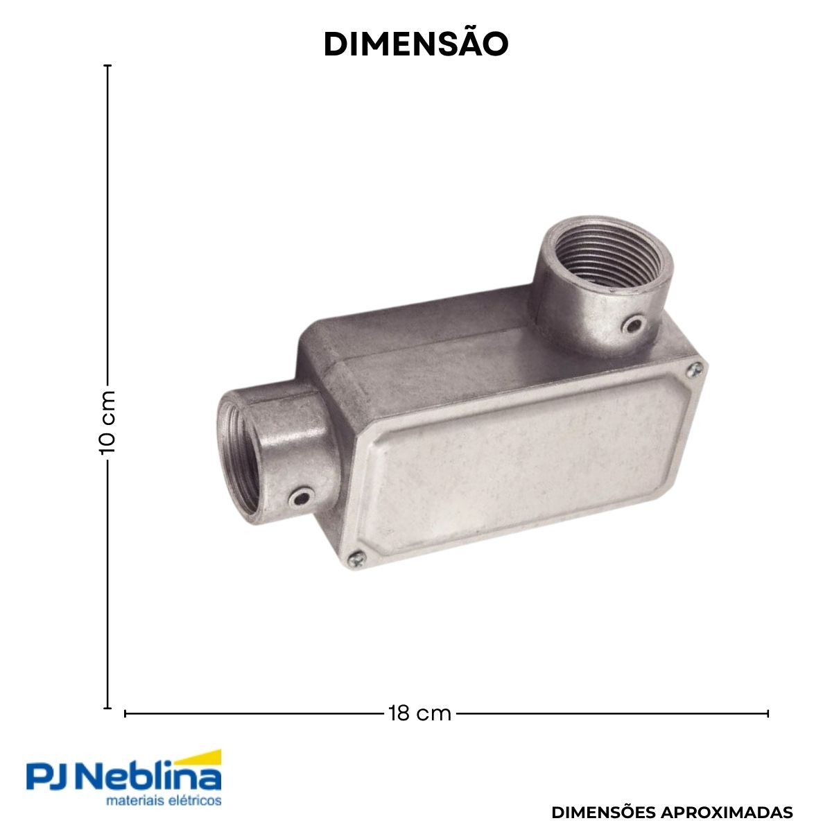 Condulete Alumínio Fixo Tipo Lr 2Pol C/Rosca Bsp S/Pintura C/Tampa C/Vedação Tgvp (Ip54) - Wetzel