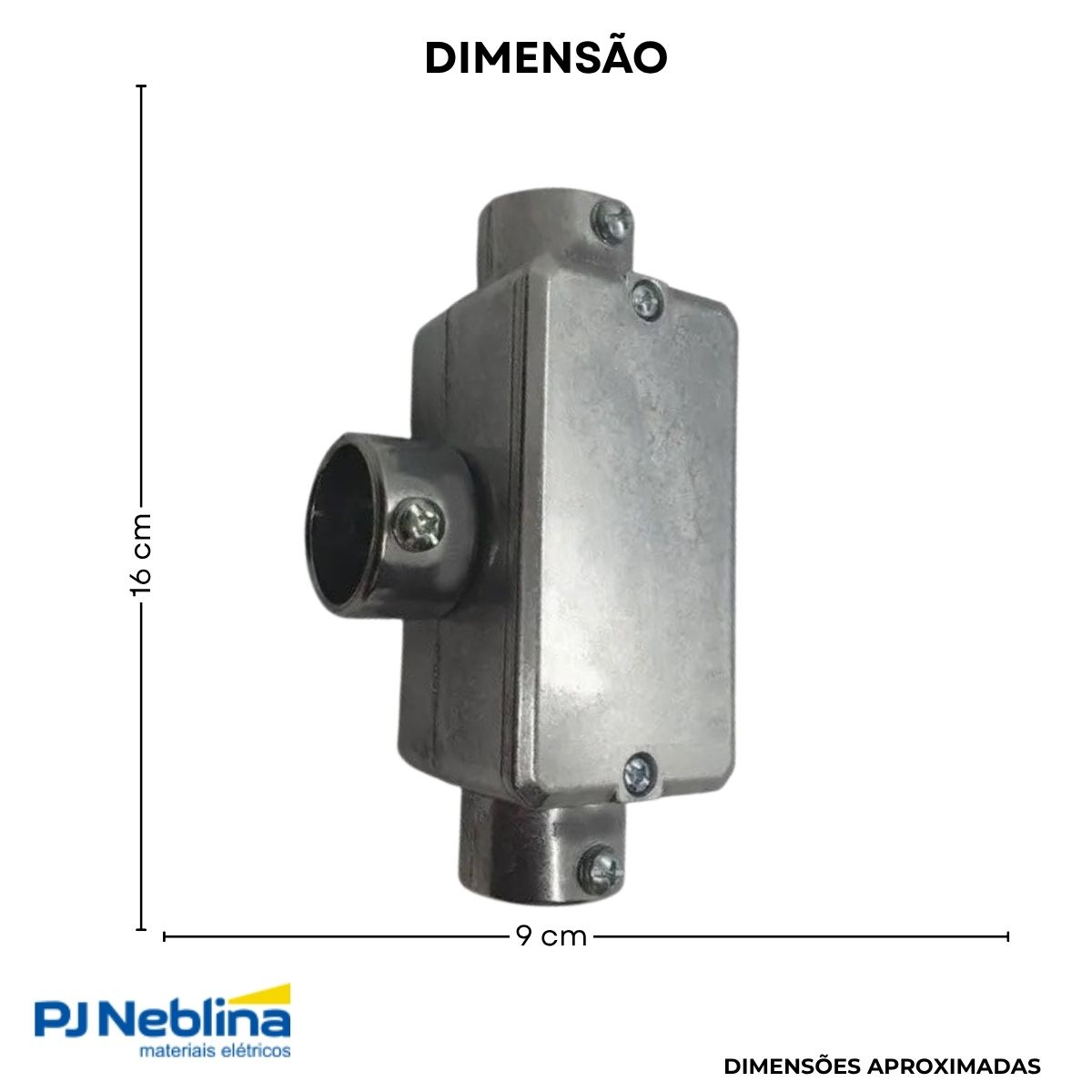 Condulete Alumínio Fixo Tipo T 1.1/4 C/Rosca Bsp S/Pintura C/Tampa C/Vedação Tgvp (Ip54) - Wetzel
