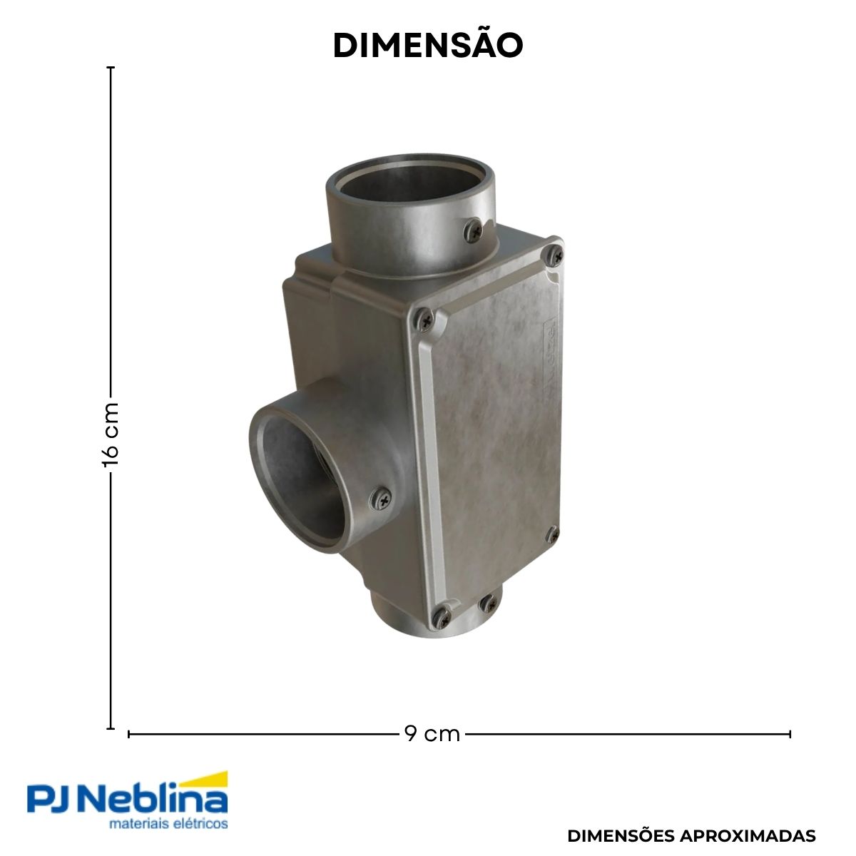 Condulete Alumínio Fixo Tipo T 1.1/2 S/Rosca S/Pintura C/Tampa S/Vedação - Wetzel