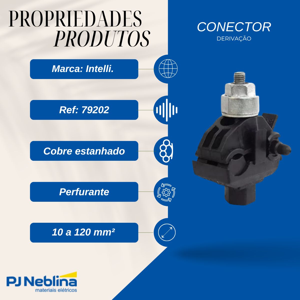 Conector Derivação Polímero Perfurante Princ 10-120Mm - Intelli