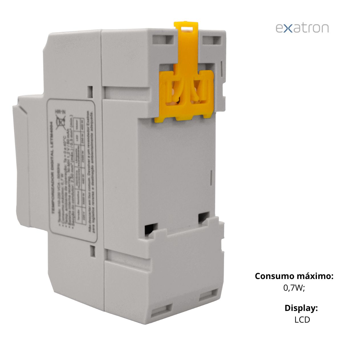 Timer Temporizador Digital Bivolt Trilho Din Ate 40 Programas 1Seg 16A LETM4004 Exatron