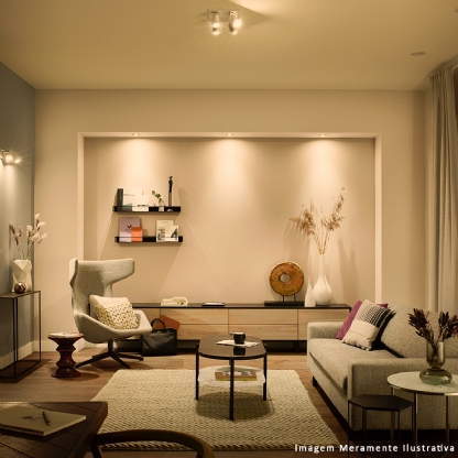 Luminária Spot Led Embutir Quadrada 6,2W Bivolt 2700K Luz Amarela - Philips