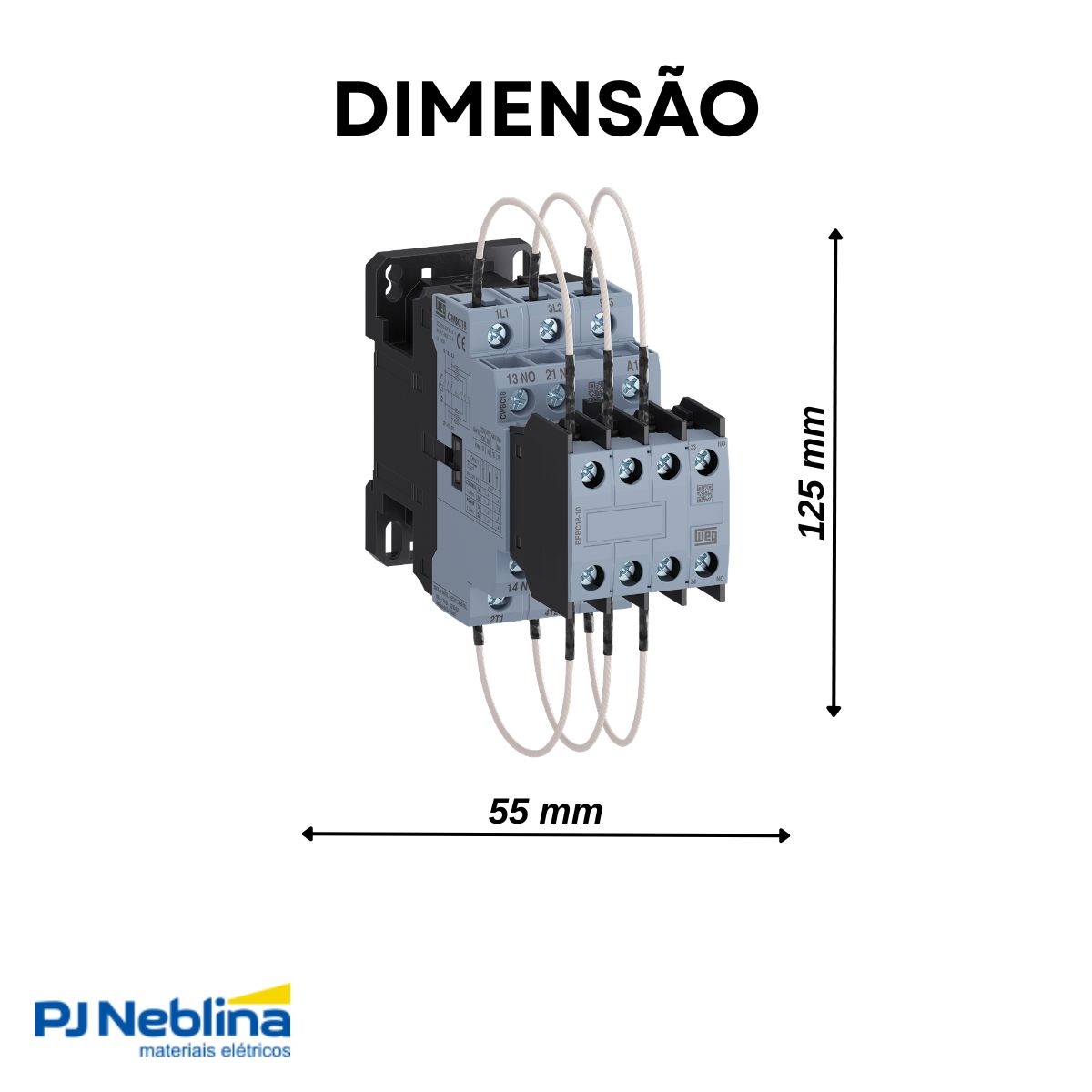Contator Manobra Capacitor Tripolar 380V 50/60Hz 2Na+1Nf 16Kvar/380-415V 55G - Weg