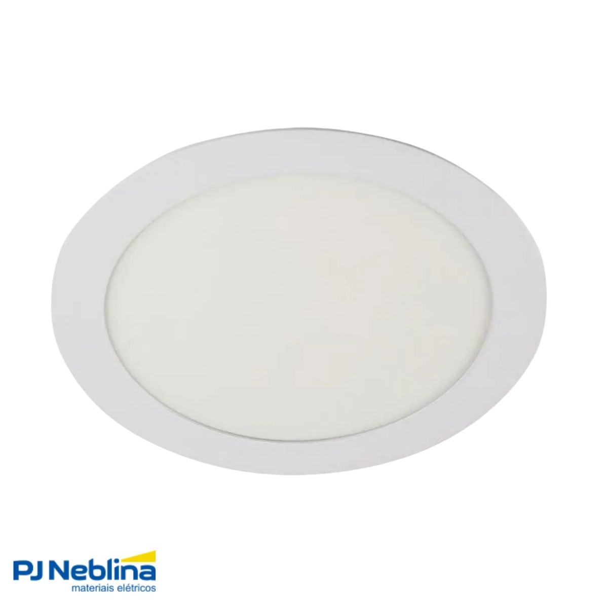 Luminária Painel Led Embutir Redondo Branco 12W Bivolt 4000K Branco Neutro 1020Lm Difusor Acrílico - Bronzearte