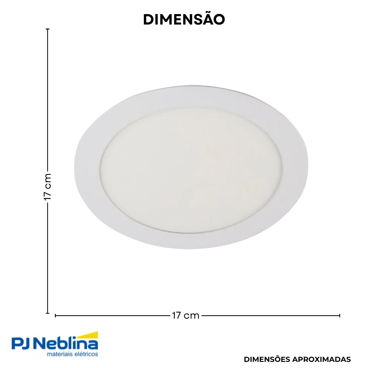 Luminária Painel Led Embutir Redondo Branco 12W Bivolt 4000K Branco Neutro 1020Lm Difusor Acrílico - Bronzearte
