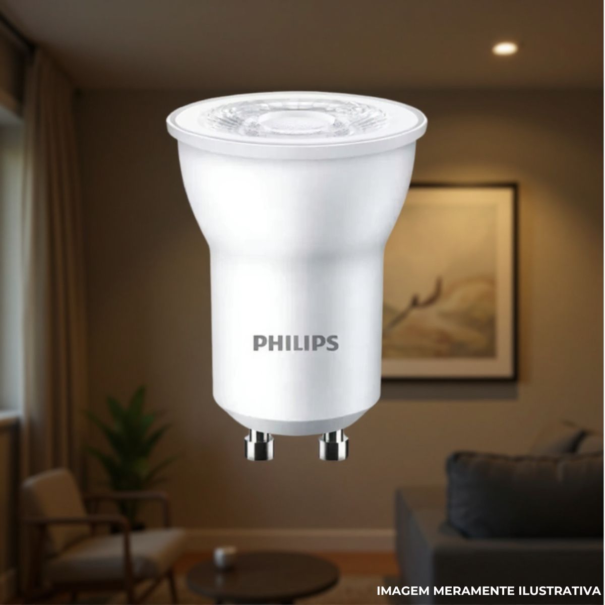 Lâmpada Led Dicroica Mr11 3,5W Bivolt Gu10 2700K Branco Quente Luz Amarela 250Lm 36G - Philips