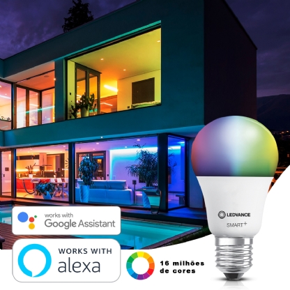 Lâmpada Led Inteligente Smart Wifi 9W Bivolt E27 2700K-6500K RGBW Alexa Google - Osram/Ledvance