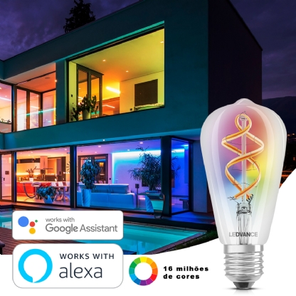 Lâmpada Led Filamento Edison Inteligente Smart 6W 220V E27 3000K RGB Wifi - Osram/Ledvance