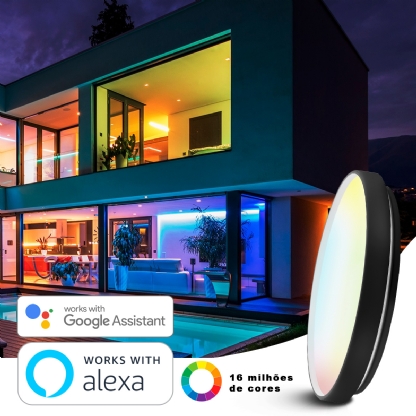 Luminária Plafon Led Sobrepor Redondo Inteligente Smart 2700K-6500K RGBW 32W Bivolt - Osram/Ledvance