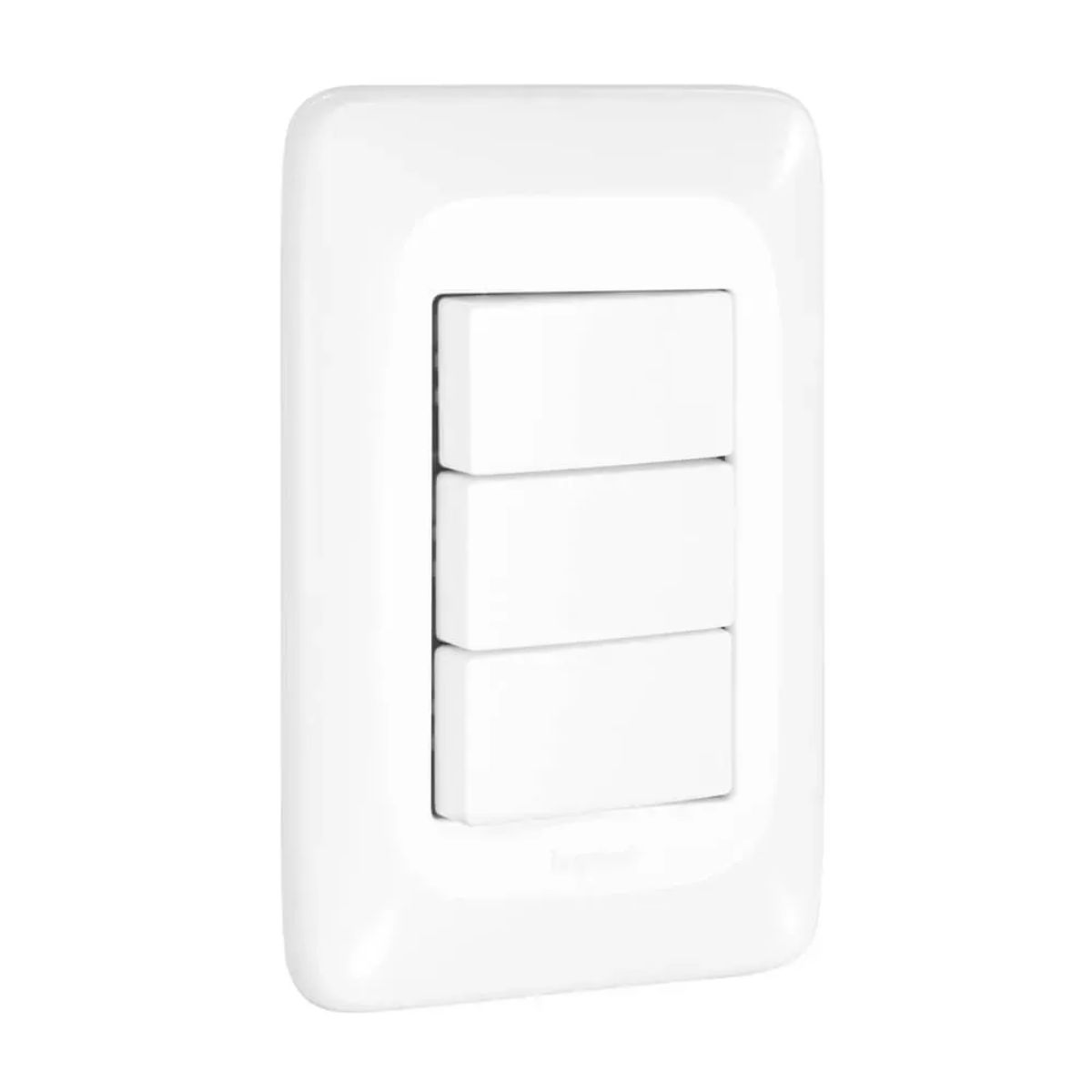 Conjunto 3 Interruptores Simples 10A 250V Com Placa 4X2 Branco Pial Pop LGX111 Pial