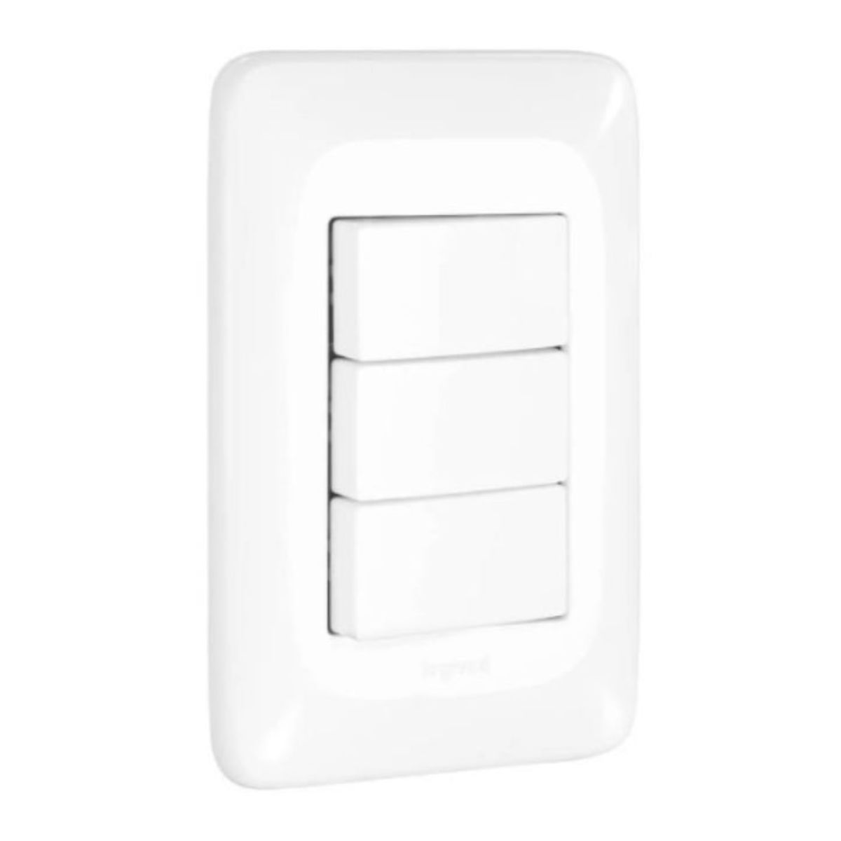 Conjunto 3 Interruptores Paralelo 10A 250V Com Placa 4X2 Branca Pial Pop LGX222 Pial